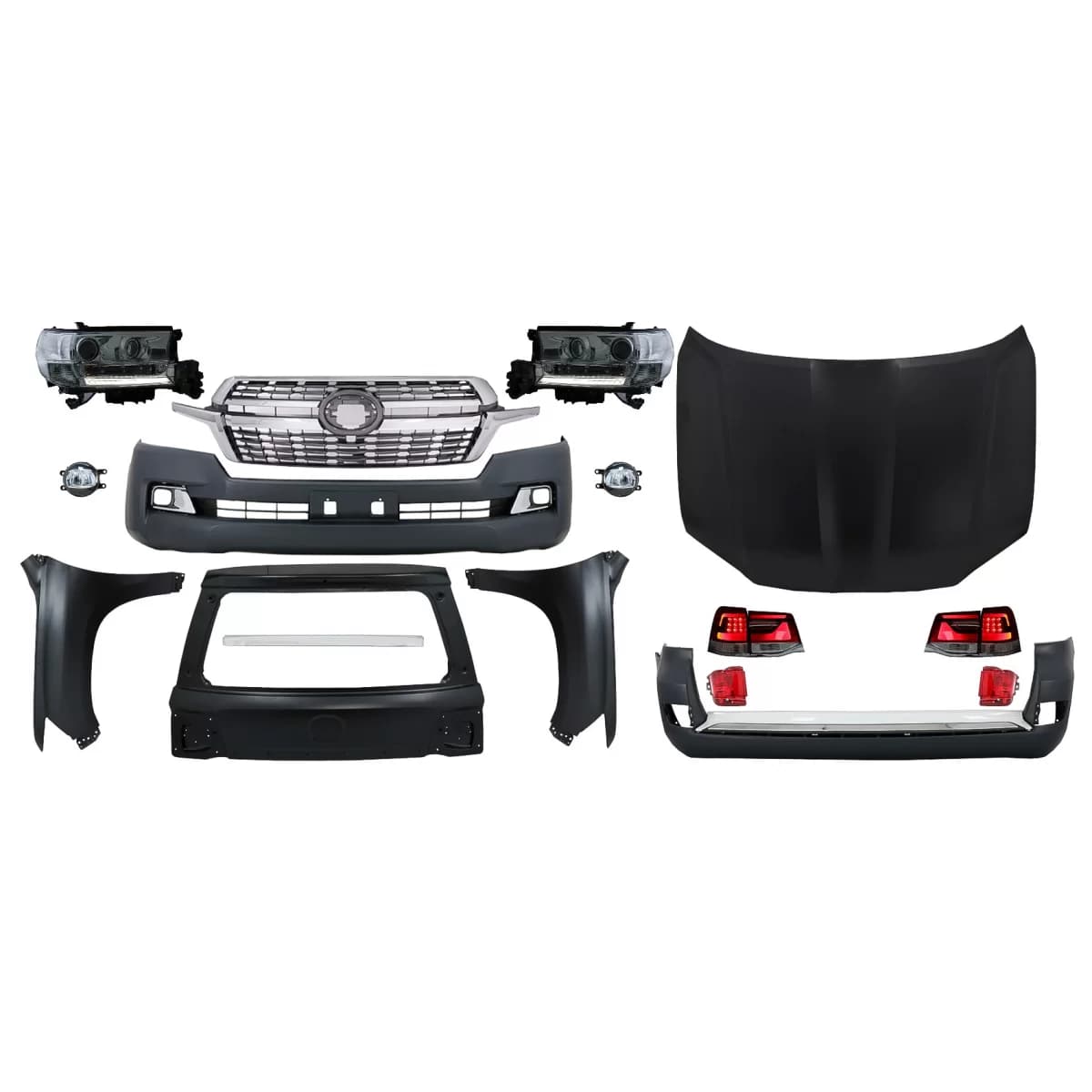 Facelift Conversion Body Kit suitable for Toyota Land Cruiser FJ200 Retrofit Assembly (2008-2015) to 2016 LC 200 Models