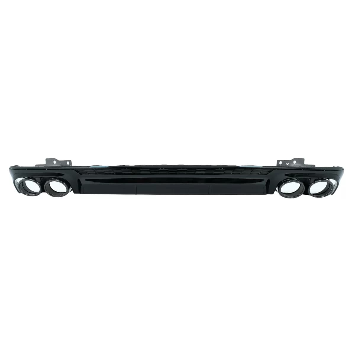 Rear Bumper Valance Diffuser with Exhaust Tips suitable for Audi A6 C8 4K Avant Sedan (2018-up) S6 Design Piano Black