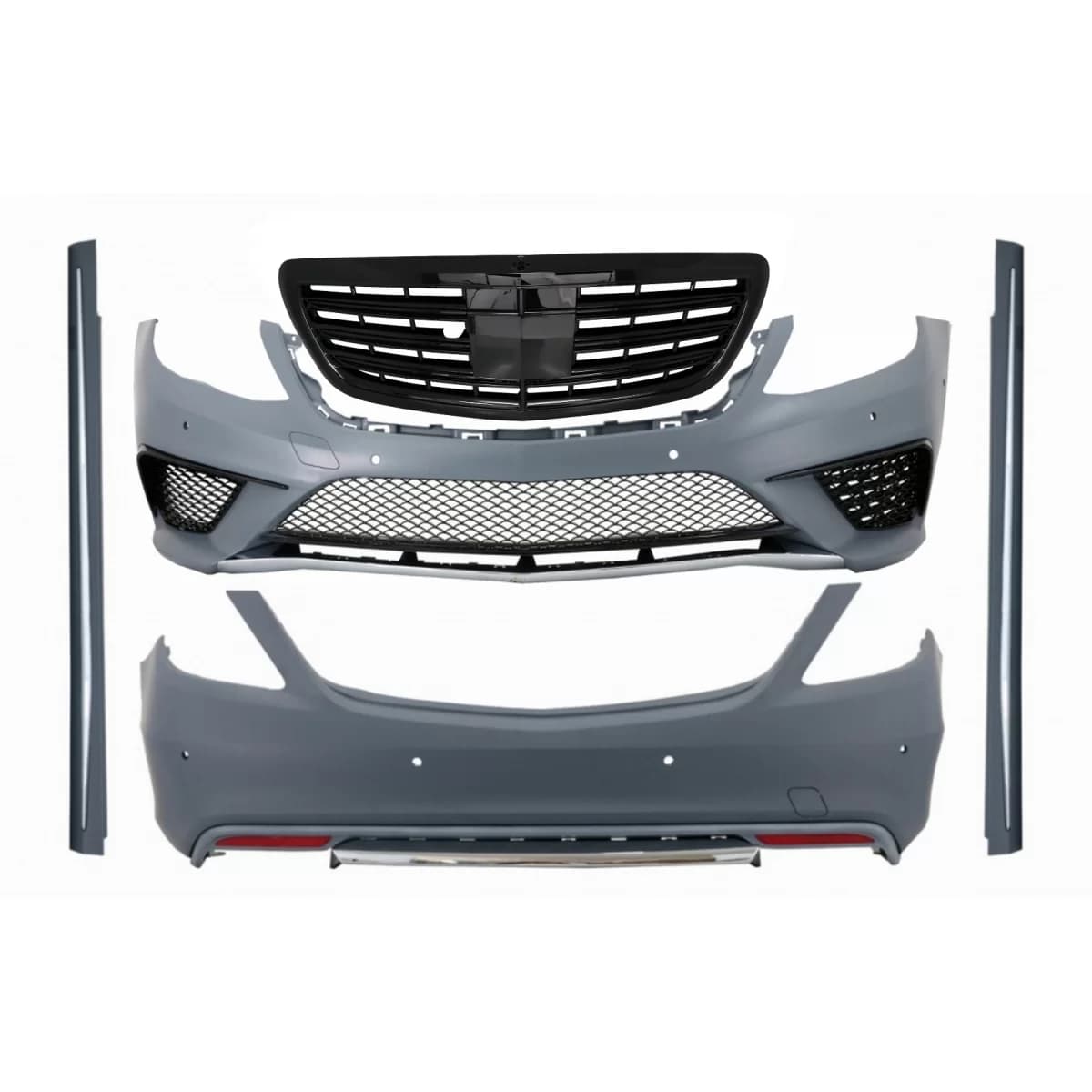 Body Kit with Front Grille Black suitable for Mercedes S-Class W222 (2013-06.2017) S63 Design