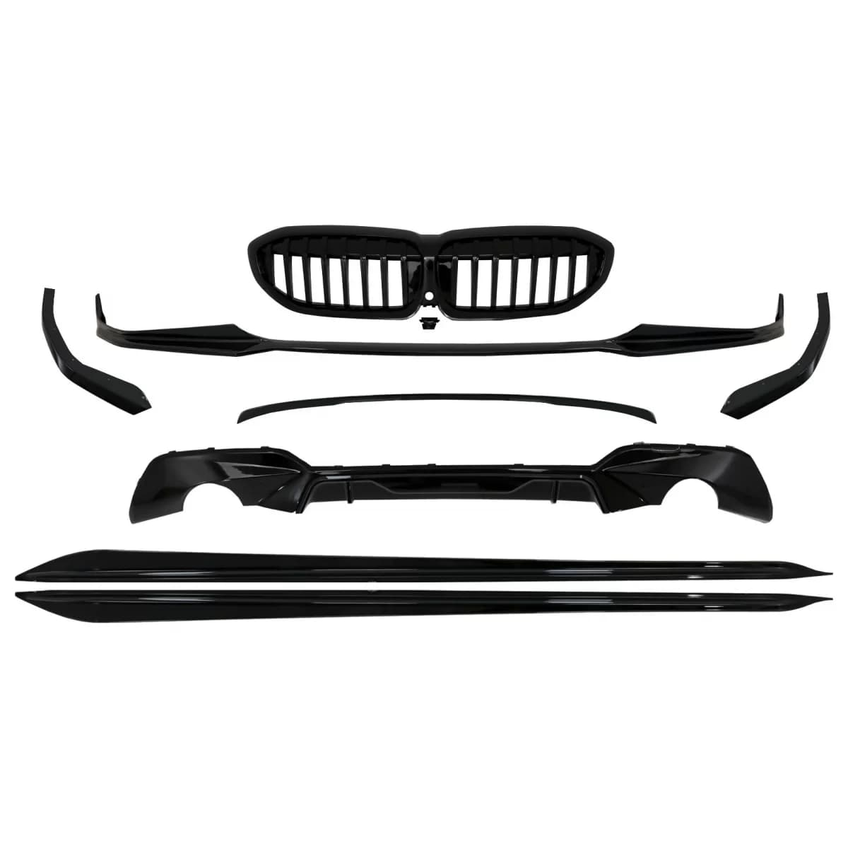 Complete Body Kit Extensions suitable for BMW 3 Series G20 Sedan (2018-2022) M Design Piano Black