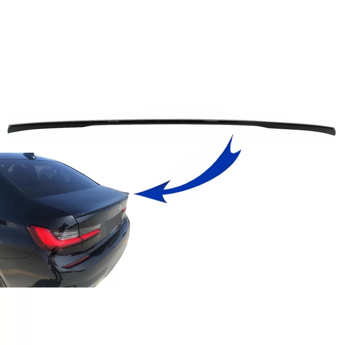 Trunk Boot Spoiler suitable for BMW 3 Series G20 Sedan (2019-up) Piano Black