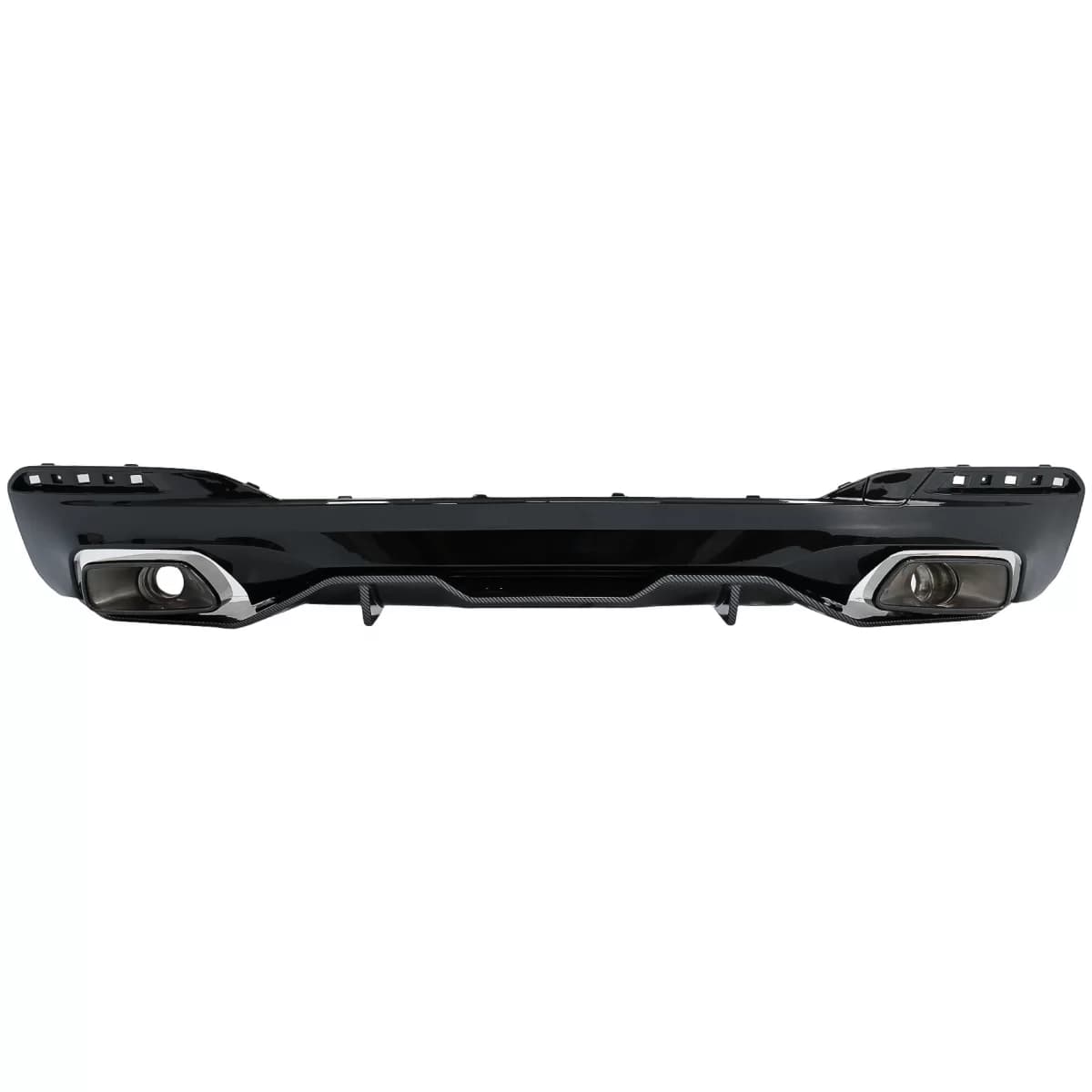 Rear Bumper Valance Diffuser With Exhaust Tips suitable for BMW 5 Series G30 G38 (2016-2019) 540 M Performance Design Carbon Look