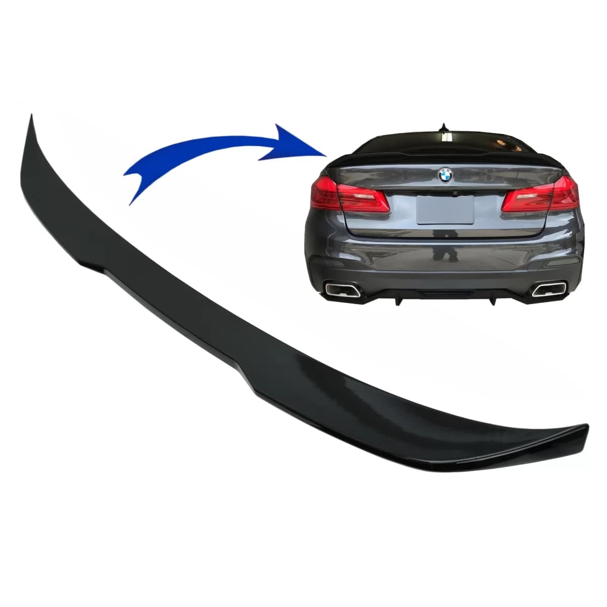 Trunk Boot Spoiler suitable for BMW 5 Series G30 (2017-Up) M Performance Design Piano Black