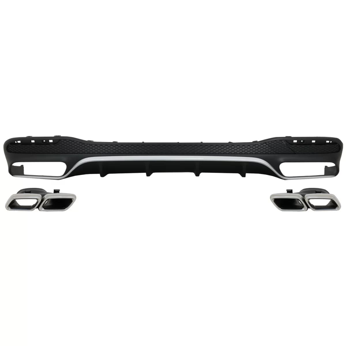 Rear Bumper Air Diffuser with Exhaust Muffler Tips suitable for Mercedes GLS Class X166 SUV Facelift (09.2015-2019) GLS63 Design