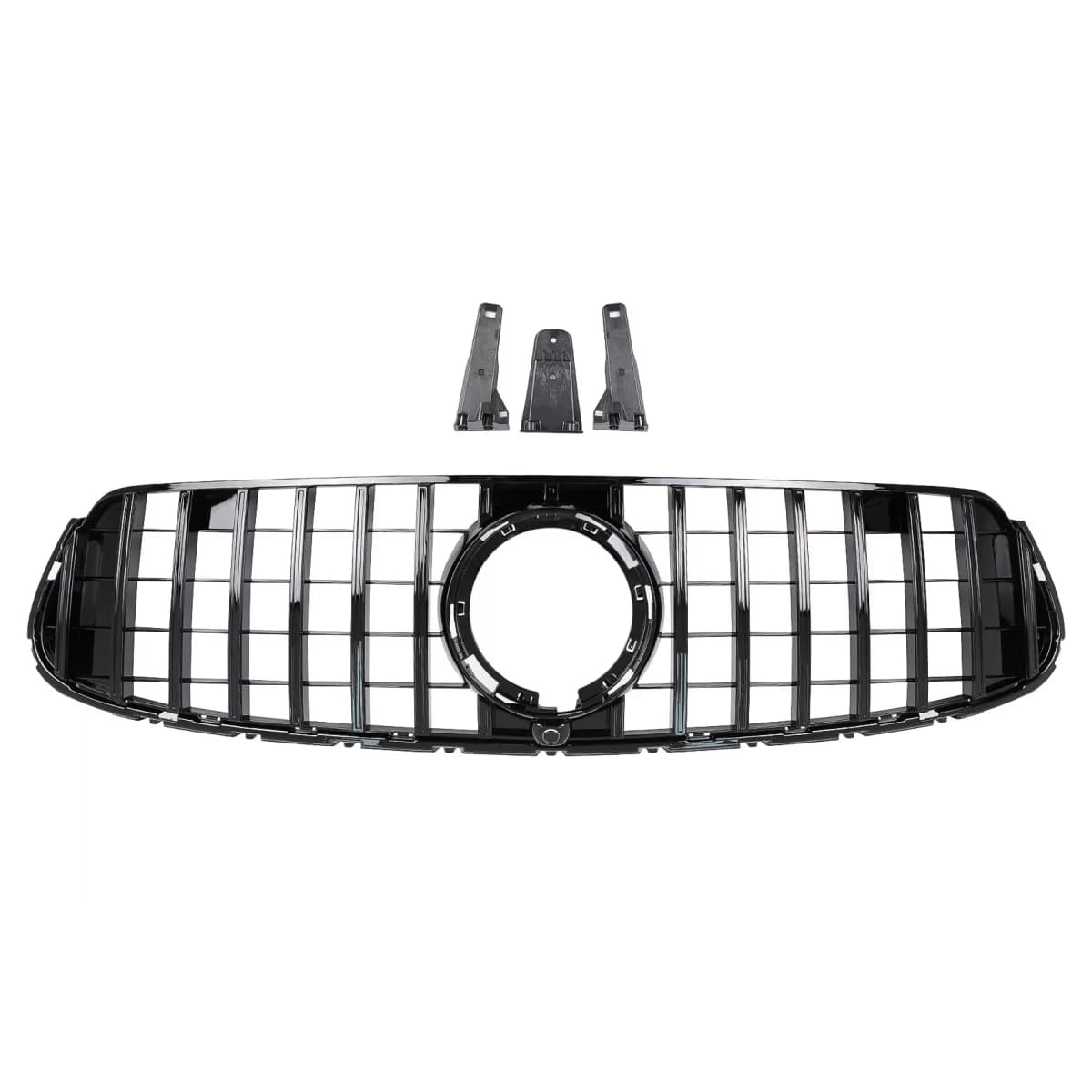 Front Central Grille suitable for Mercedes GLC X253 C253 Facelift (2020-2021) GTR Panamericana Design All Black