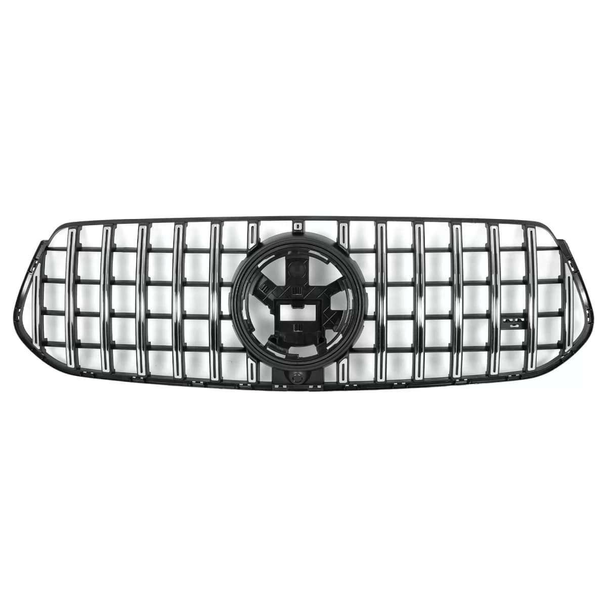 Front Central Grille suitable for Mercedes GLE SUV W167 V167 GLE Coupe C167 Sport Package (2019-06.2023) GTR Panamericana Design Glossy Black and Chrome