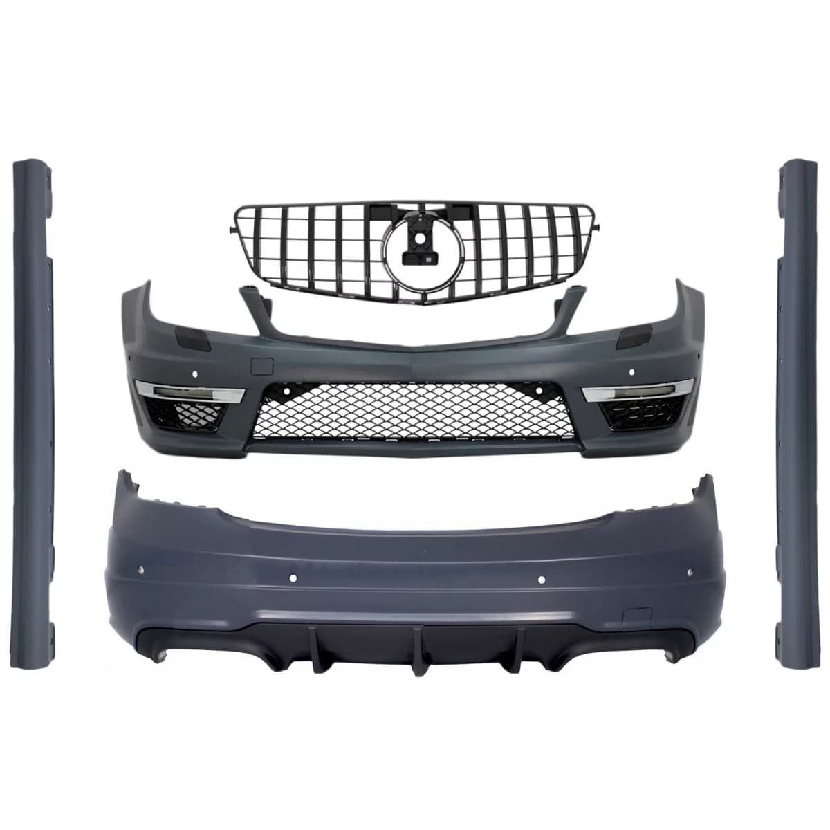 Body Kit with Front Grille suitable for Mercedes C-Class W204 (2007-2014) Facelift C63 GT-R Panamericana Design