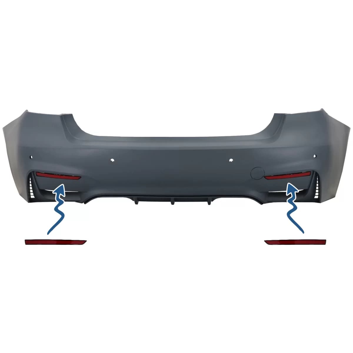 Red Reflectors suitable for BMW 3 Series F30 (2011-2019) Only M3 Sport Design Rear Bumper