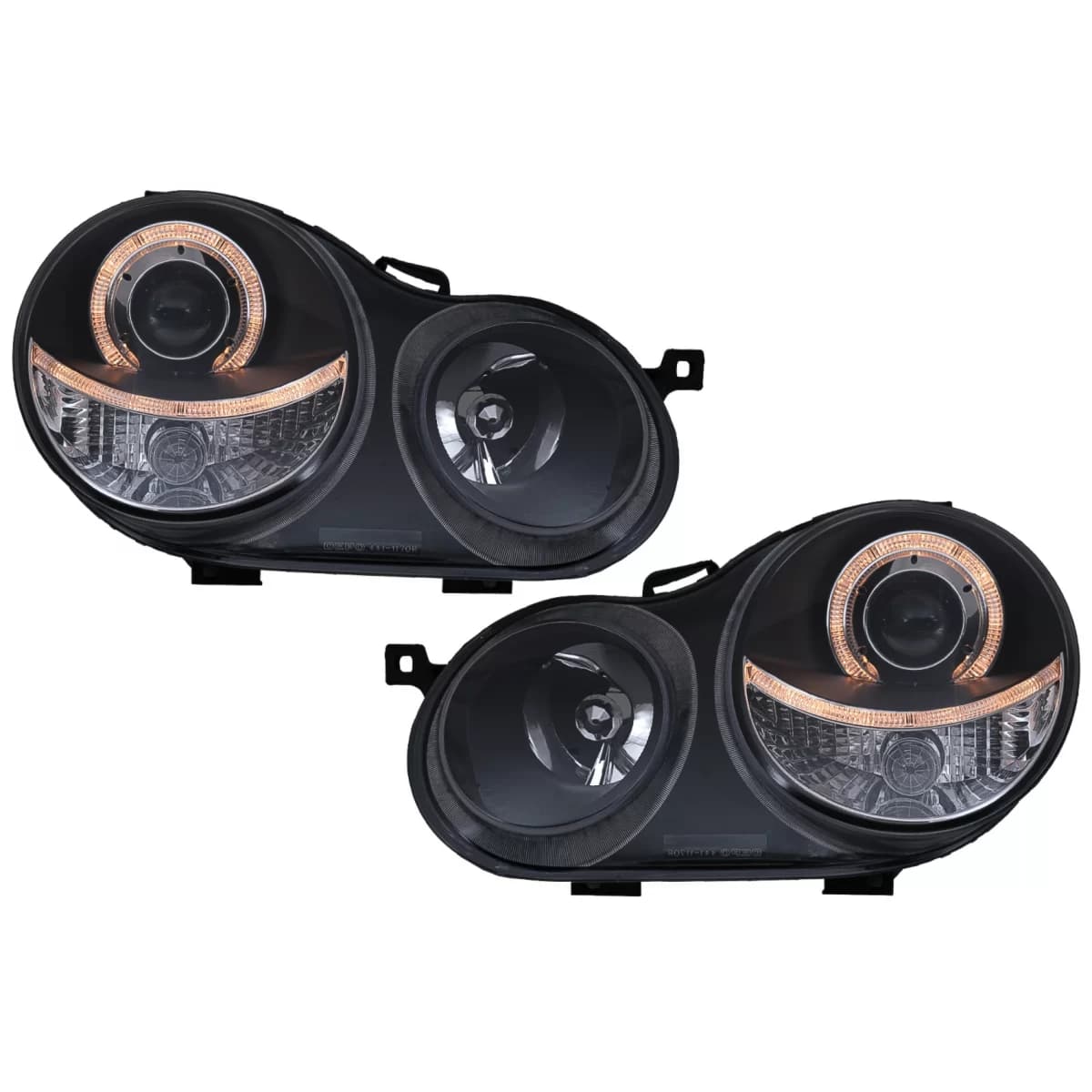 Angel Eyes Headlights Halo Rims suitable for VW Polo 9N (11.2001-04.2005) Black
