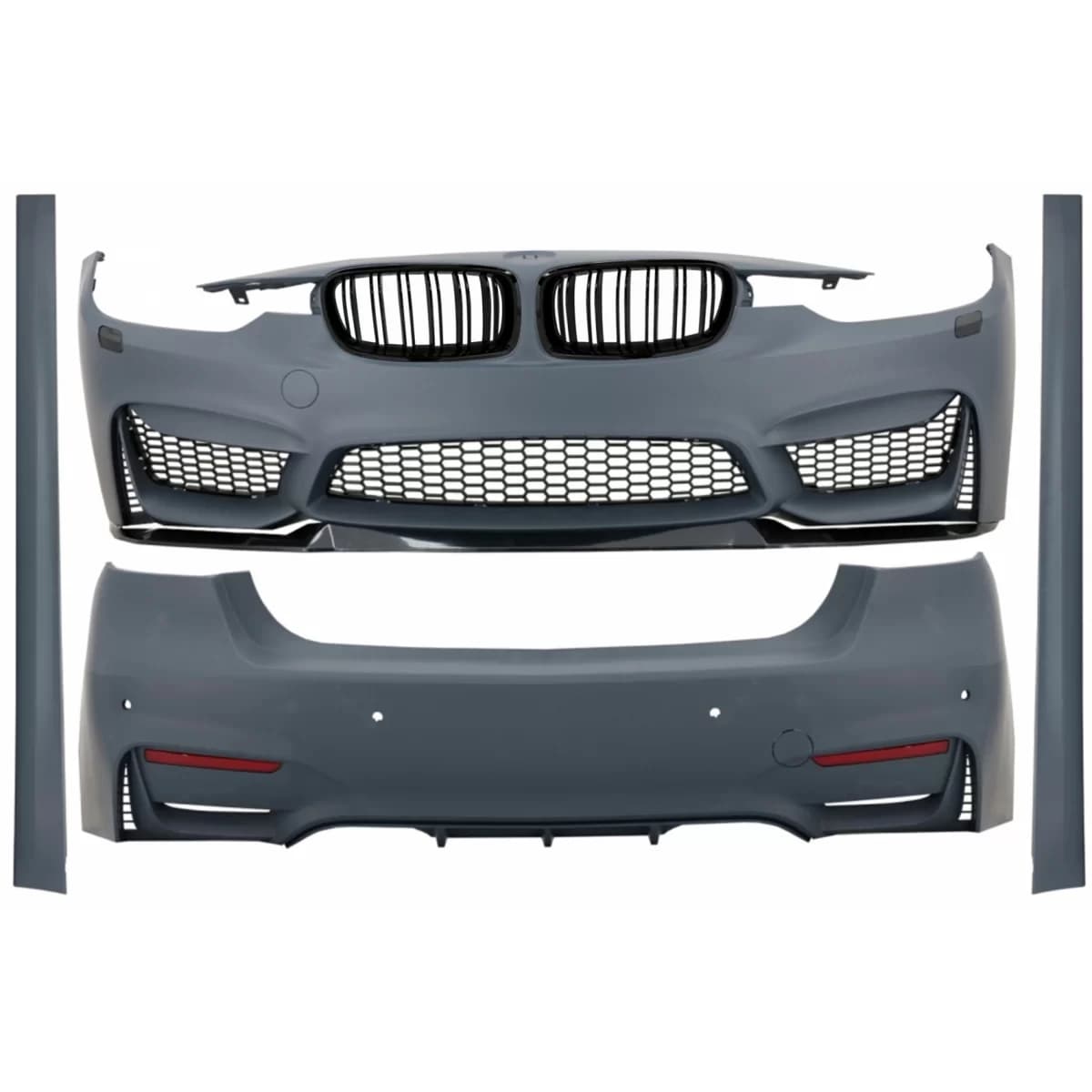 Body Kit with Central Grilles Kidney Double Stripe suitable for BMW 3 Series F30 (2011-2019) M3 CS Look Without Fog Lights