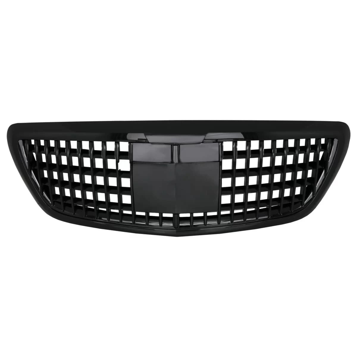 Front Grille suitable for Mercedes S-Class W222 X222 (2014-2020) Vertical Design Piano Black