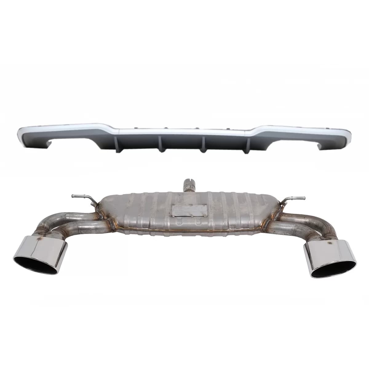 Rear Bumper Valance Diffuser with Exhaust System suitable for Audi A3 8V Facelift Hatchback Sportback (2016-2019) S-Line Bumper S3 Design