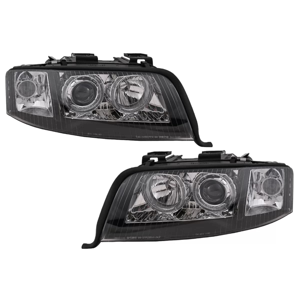 Angel Eyes Headlights Xenon suitable for Audi A6 4B C5 (06.2001-05.2004) LHD or RHD Black