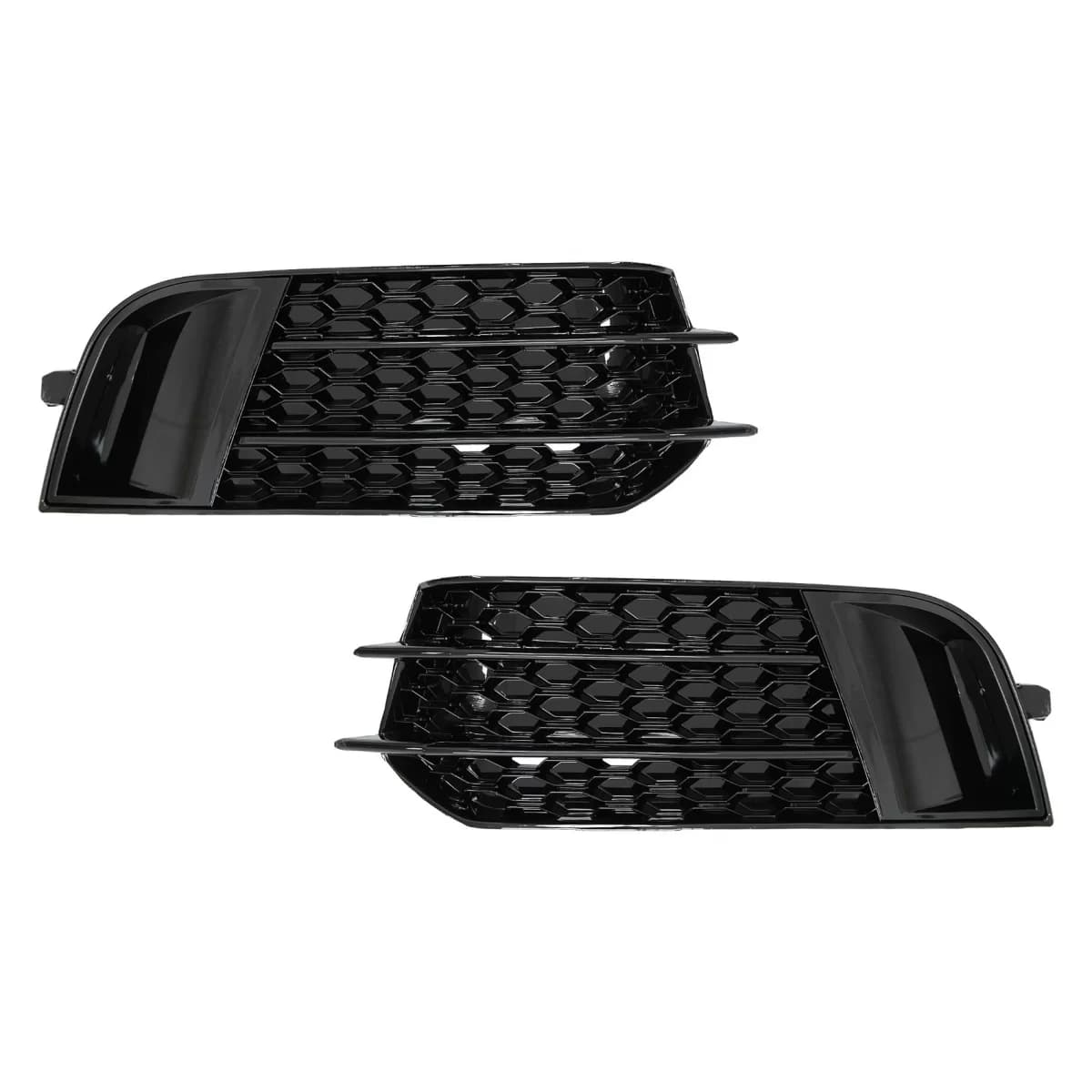 Side Grilles Fog Lamp Covers suitable for Audi A1 8X (2010-2015) RS1 Design Piano Black