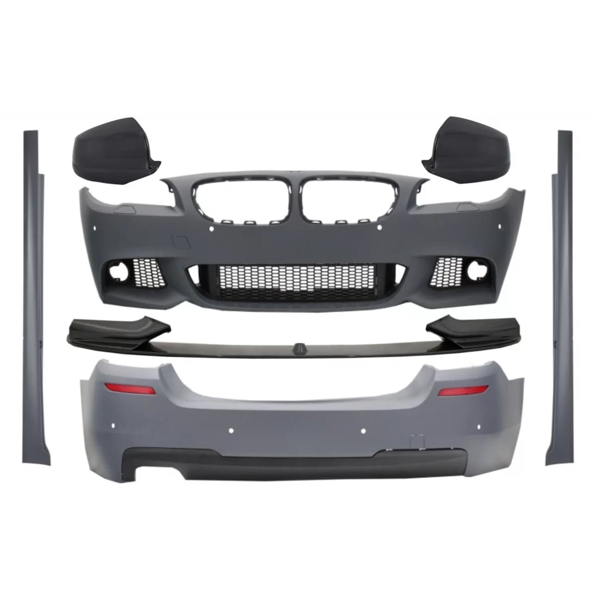 Complete Body Kit with Spoiler Lip and Mirror Covers Rear Carbon suitable for BMW 5 Series F10 Non LCI (2011-2014) M Design