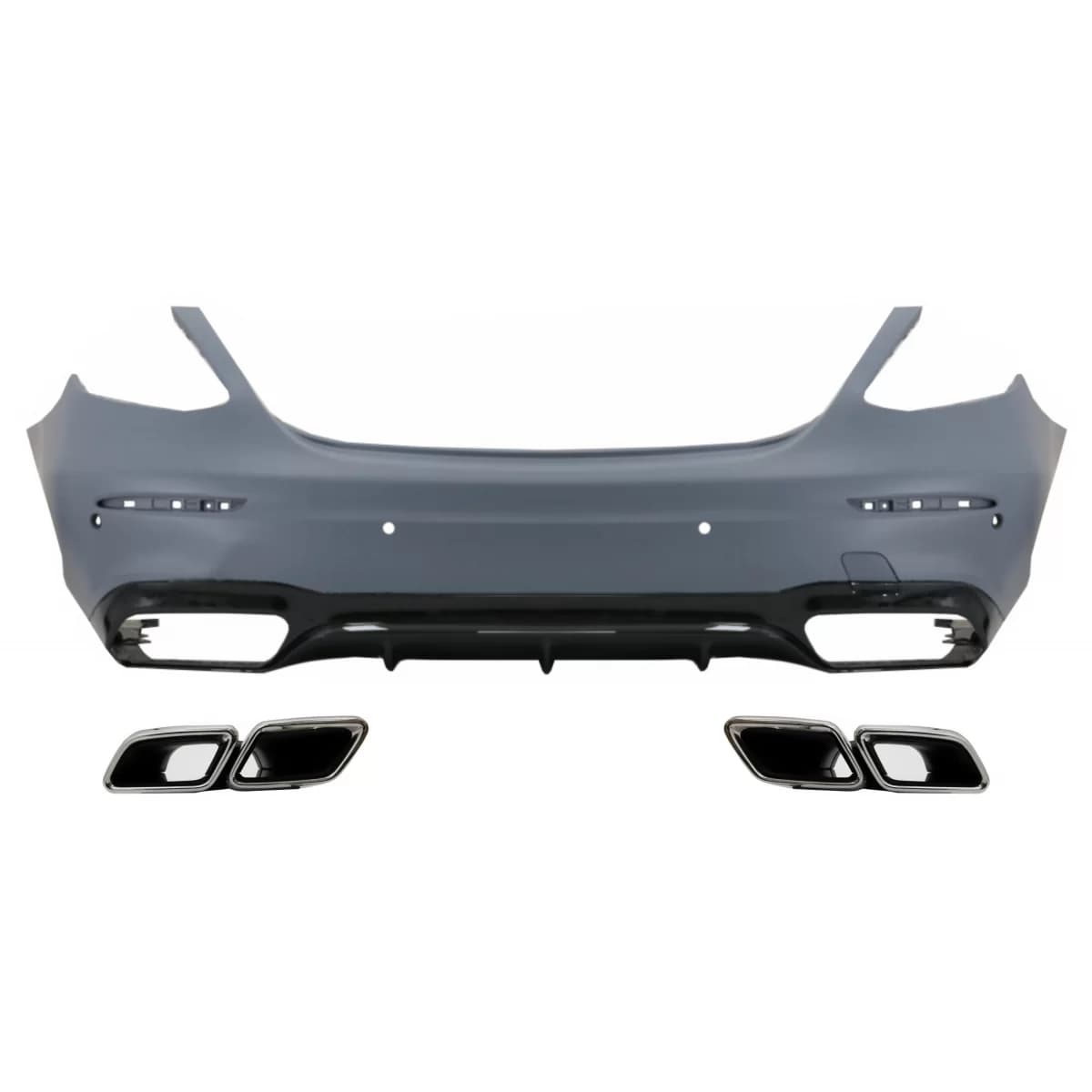 Rear Bumper with Exhaust Muffler Tips Chrome suitable for Mercedes E-Class W213 (2016-2019) E63 Design