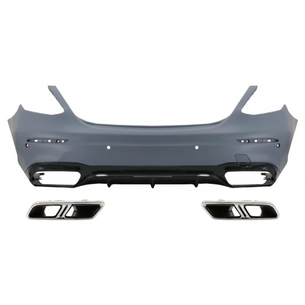 Rear Bumper with Exhaust Muffler Tips suitable for Mercedes E-Class W213 (2016-2019) E63 Design