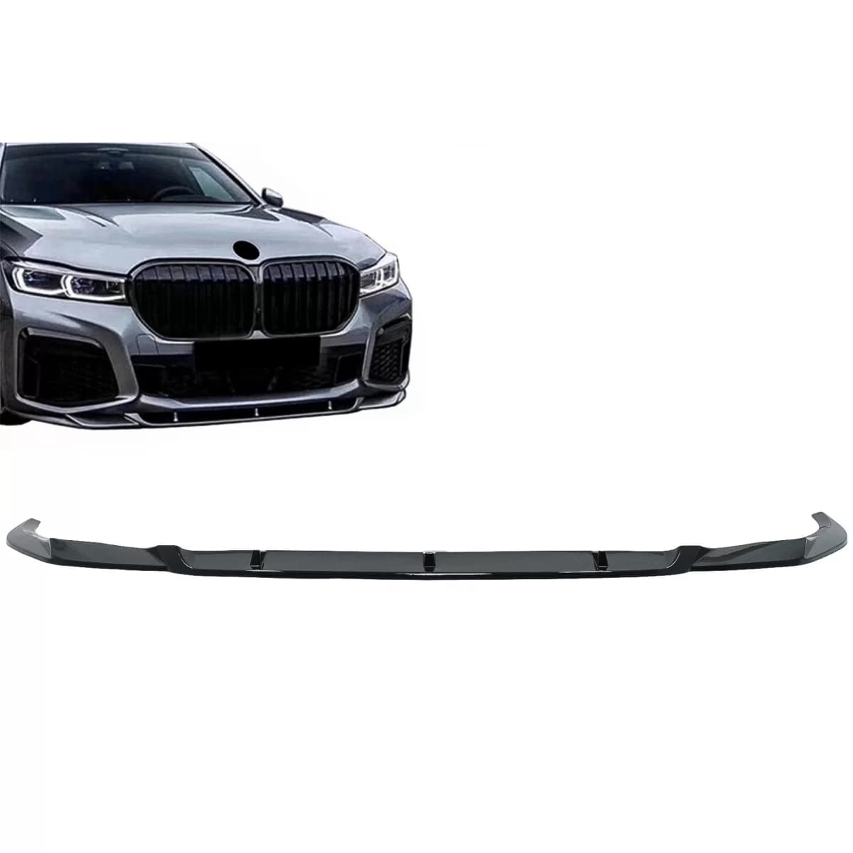 Front Bumper Spoiler Lip suitable for BMW 7 Series G11 G12 LCI M Sport (02.2019-up) Piano Black