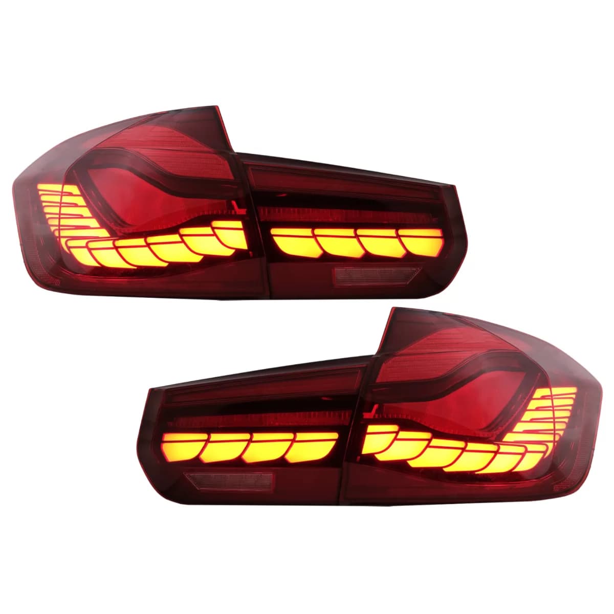 OLED Taillights Conversion to M4 Design suitable for BMW 3 Series F30 Pre LCI & LCI (2011-2019) F35 F80 Red Clear with Dynamic Sequential Turning Light