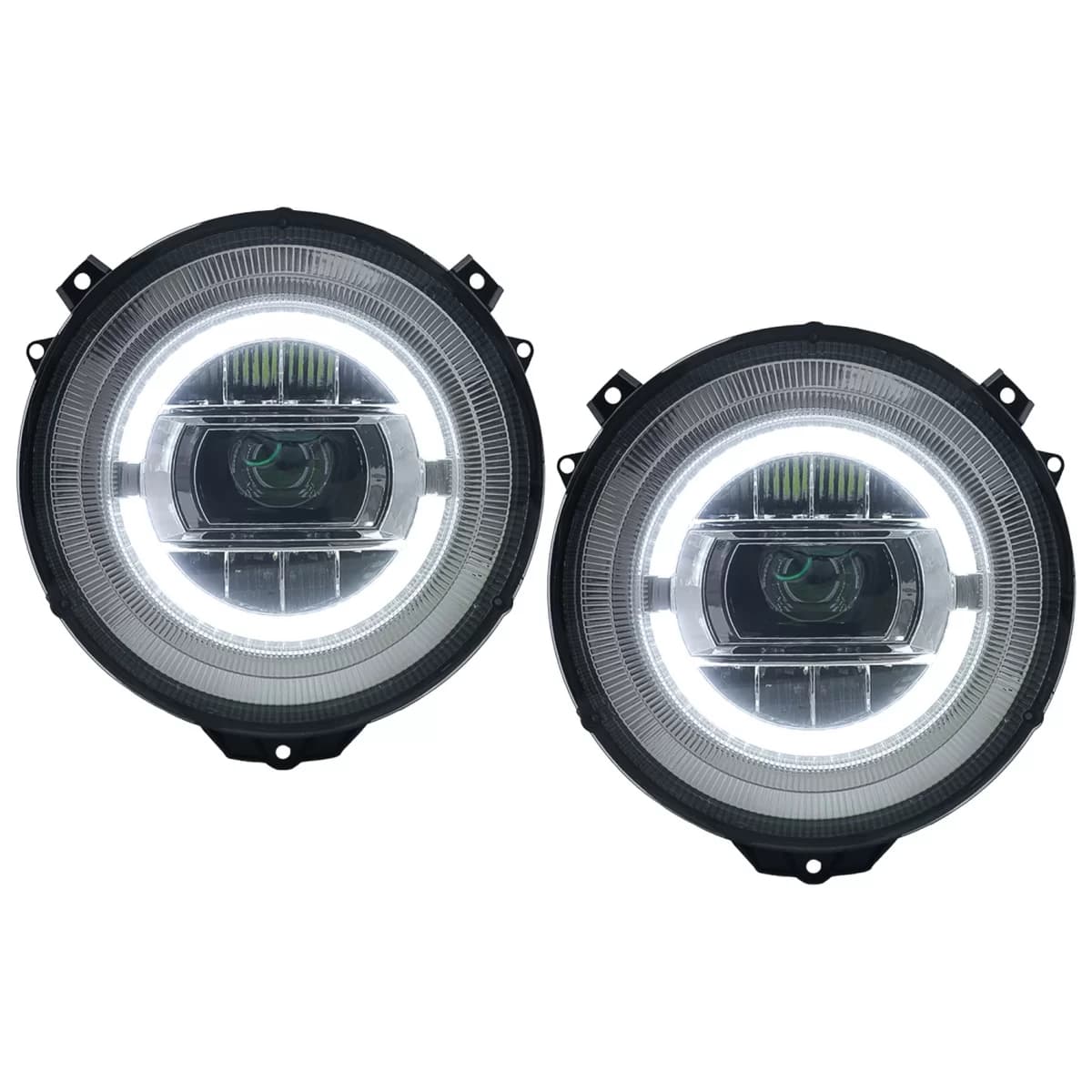 Full LED Headlights suitable for Mercedes G-Class W463 (2005-2017) Chrome Facelift 2018 Design