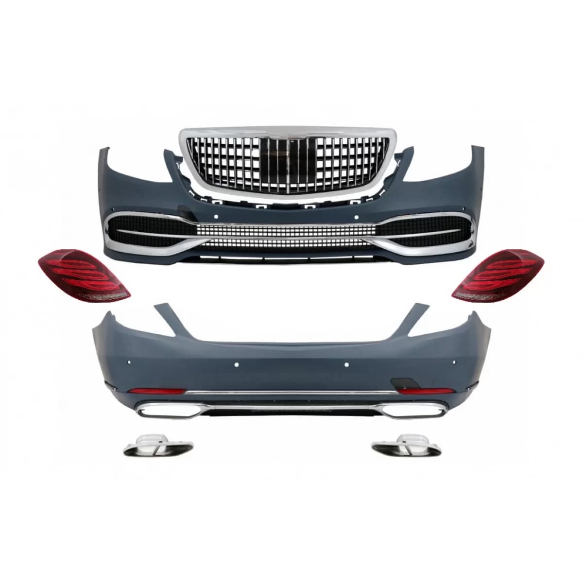 Conversion Body Kit with Taillights Full LED Sequential Dynamic Turning Lights suitable for Mercedes S-Class W222 (2013-2017) M-Design
