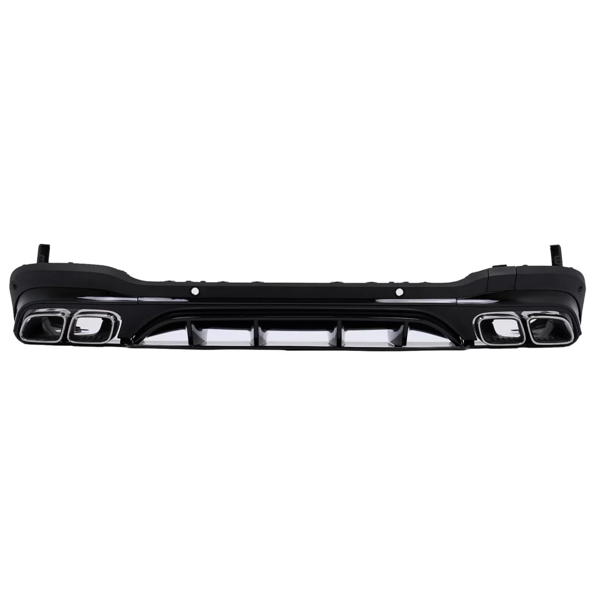 Rear Diffuser with Silver Exhaust Muffler Tips suitable for Mercedes GLC SUV X253 Facelift (2020-up) GLC63 Design