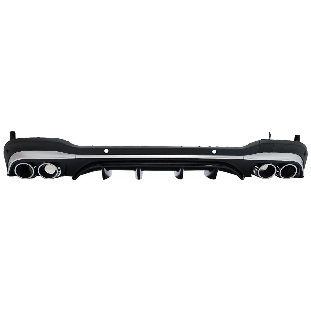 Rear Diffuser with Silver Exhaust Muffler Tips suitable for Mercedes GLC SUV X253 Facelift (2020-) GLC43 Design