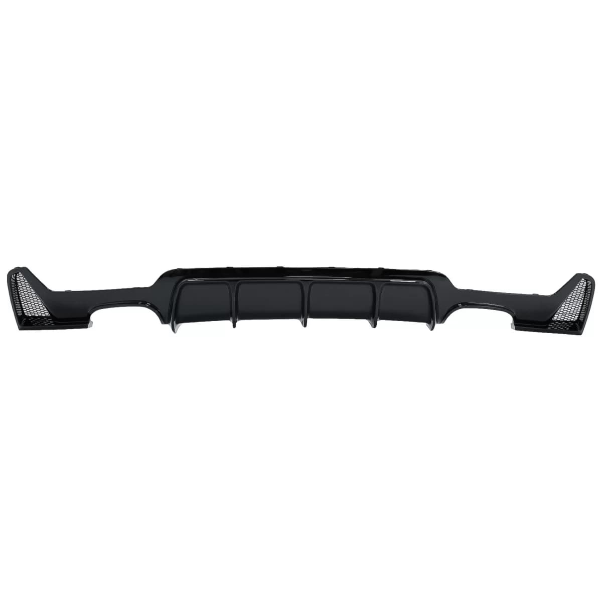 Rear Bumper Diffuser suitable for BMW 4 Series F32 F33 F36 (2013-2019) Coupe Cabrio M Design Twin Double Outlet Piano Black