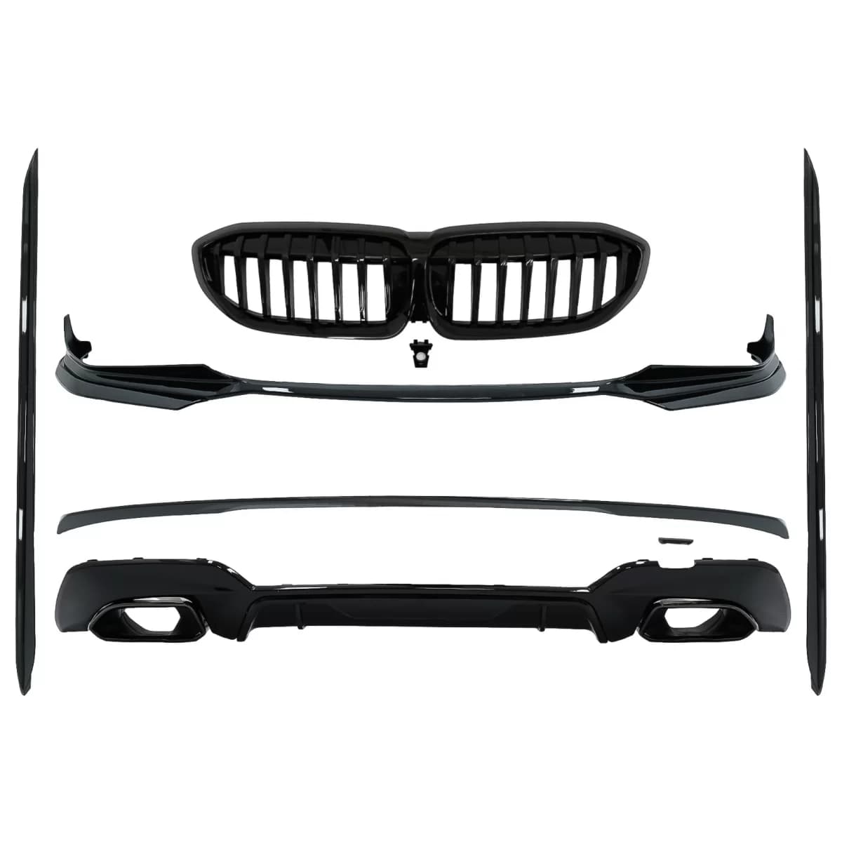 Complete Body Kit Extensions suitable for BMW 3 Series G20 Sedan (2018-2022) M340i Design Black Tips