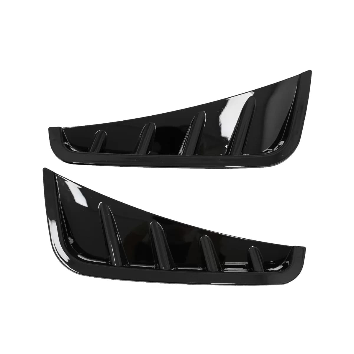 Front Bumper Flaps Side Fins Flics suitable for Mercedes C-Class W205 S205 Sedan T-Model Facelift (2018-2020) Piano Black