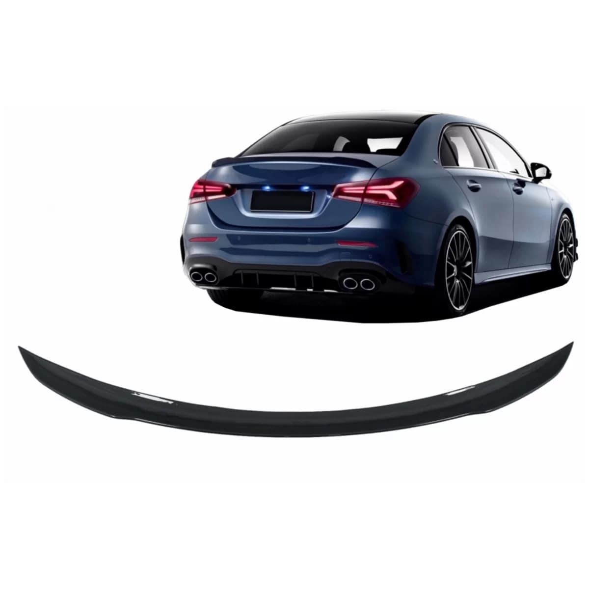 Trunk Spoiler suitable for Mercedes A-Class Sedan V177 (2018-up) A45 Design Piano Black