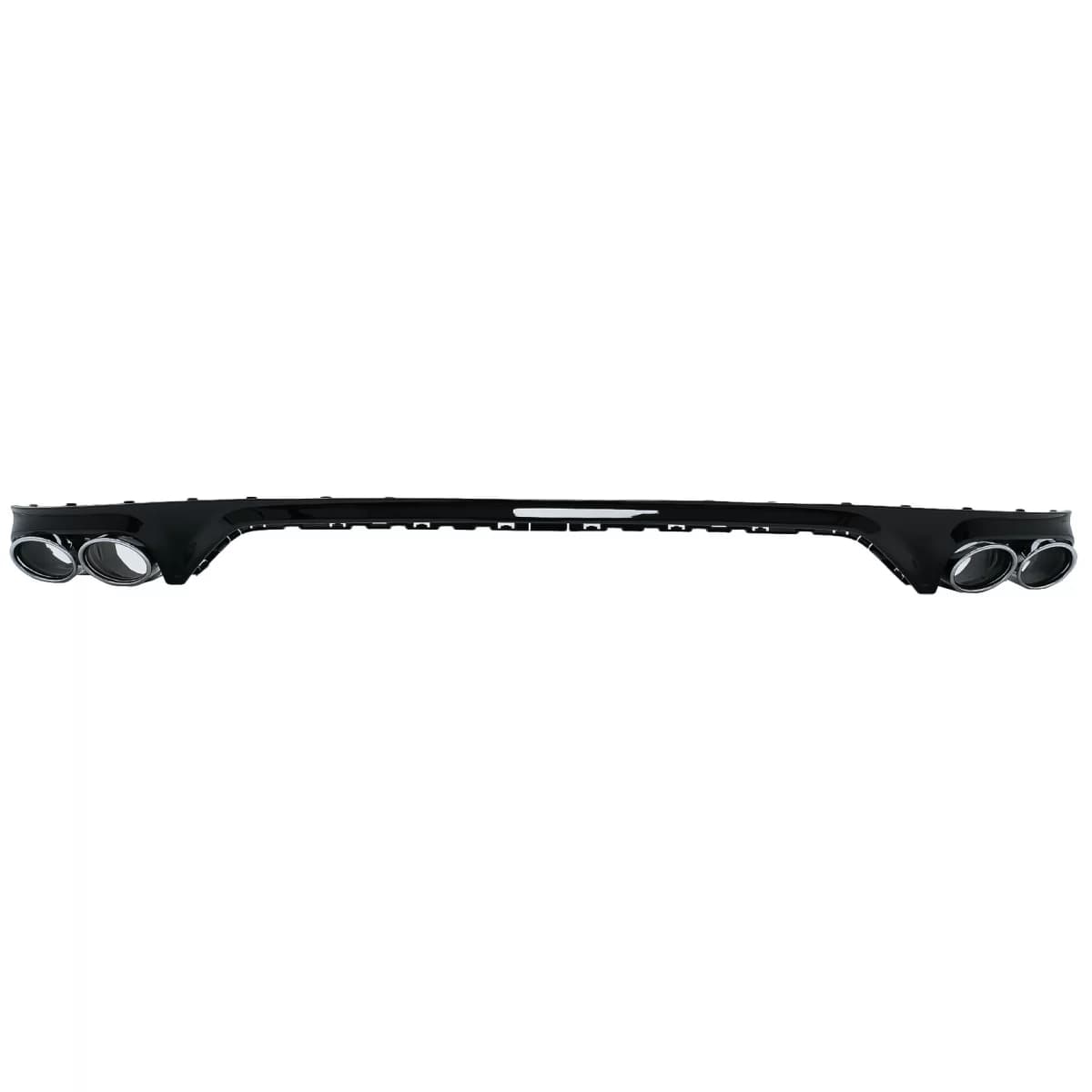 Rear Bumper Spoiler Valance Diffuser Double Outlet suitable for Audi Q8 S-Line (2018-2023) Silver Tips