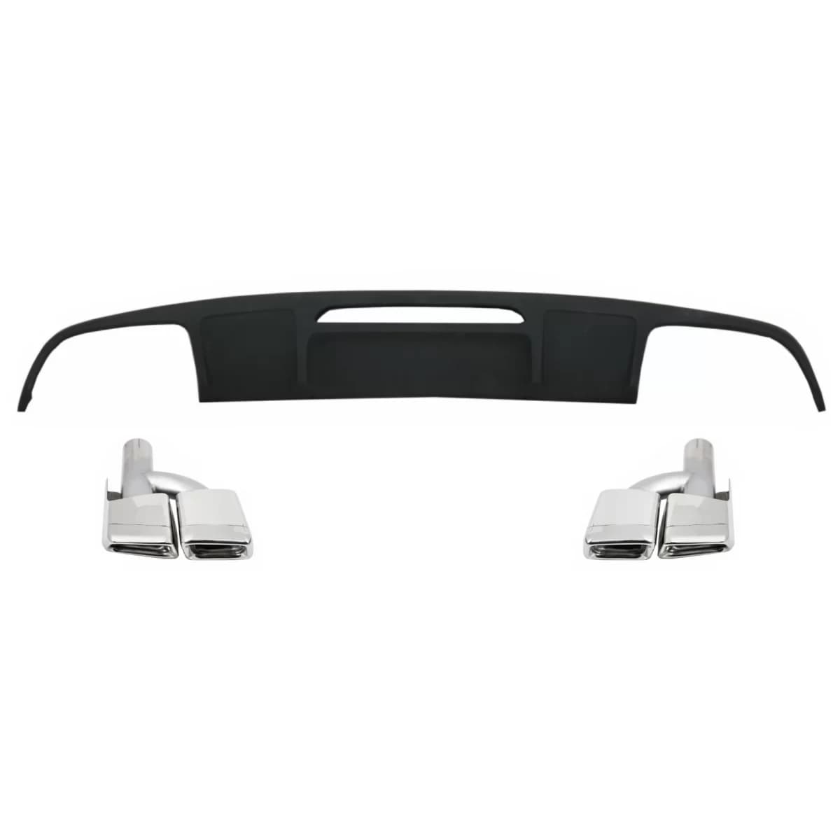 Rear Bumper Diffuser suitable for Mercedes CLS Sedan W218 (2012-2017) with Exhaust Muffler Tips Tail Pipes Only for Standard Bumper