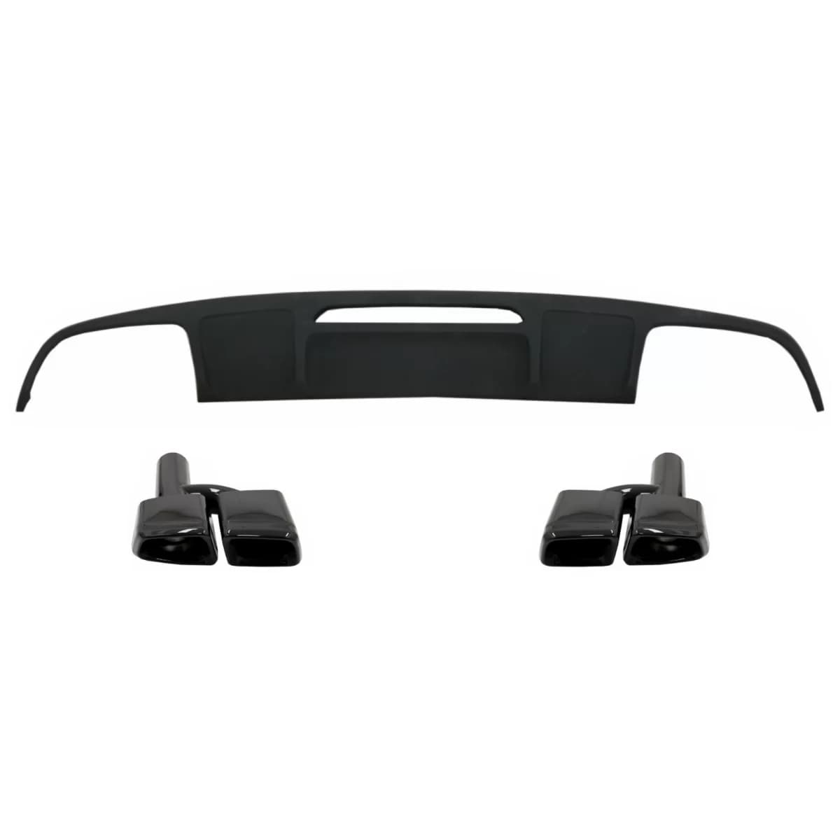Rear Bumper Diffuser suitable for Mercedes CLS Sedan W218 (2012-2017) with Exhaust Muffler Tips Tail Pipes Only for Standard Bumper
