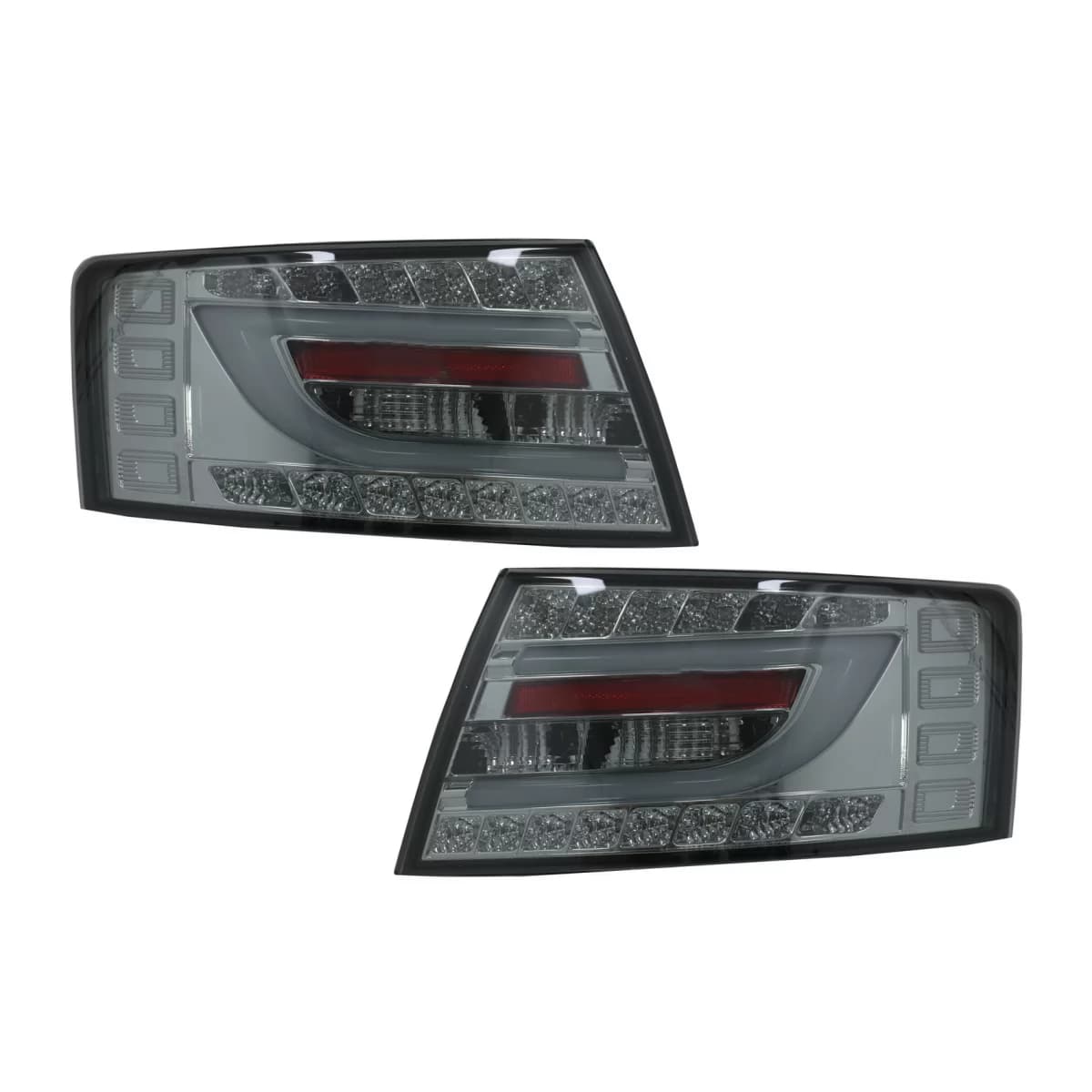 LED BAR Taillights suitable for Audi A6 C6 4F Sedan (04.2004-2008) 6-PIN Smoke