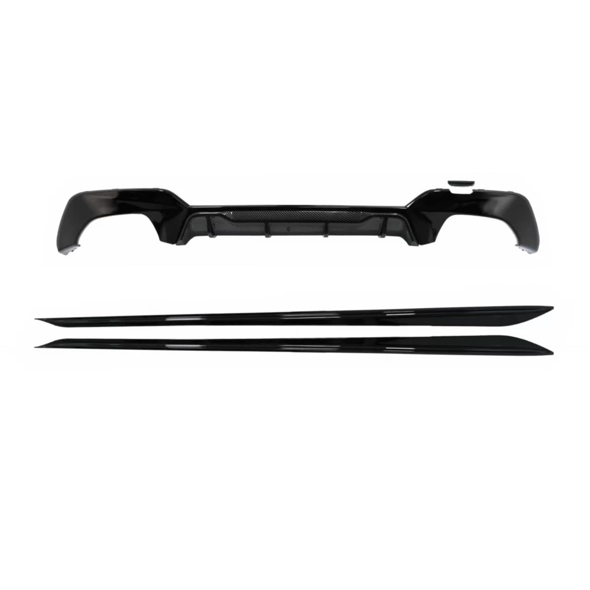 Rear Bumper Valance Diffuser with Side Skirts Extension suitable for BMW 3 Series G20 Sedan G21 Touring (2019-up) M Look Carbon Insertion