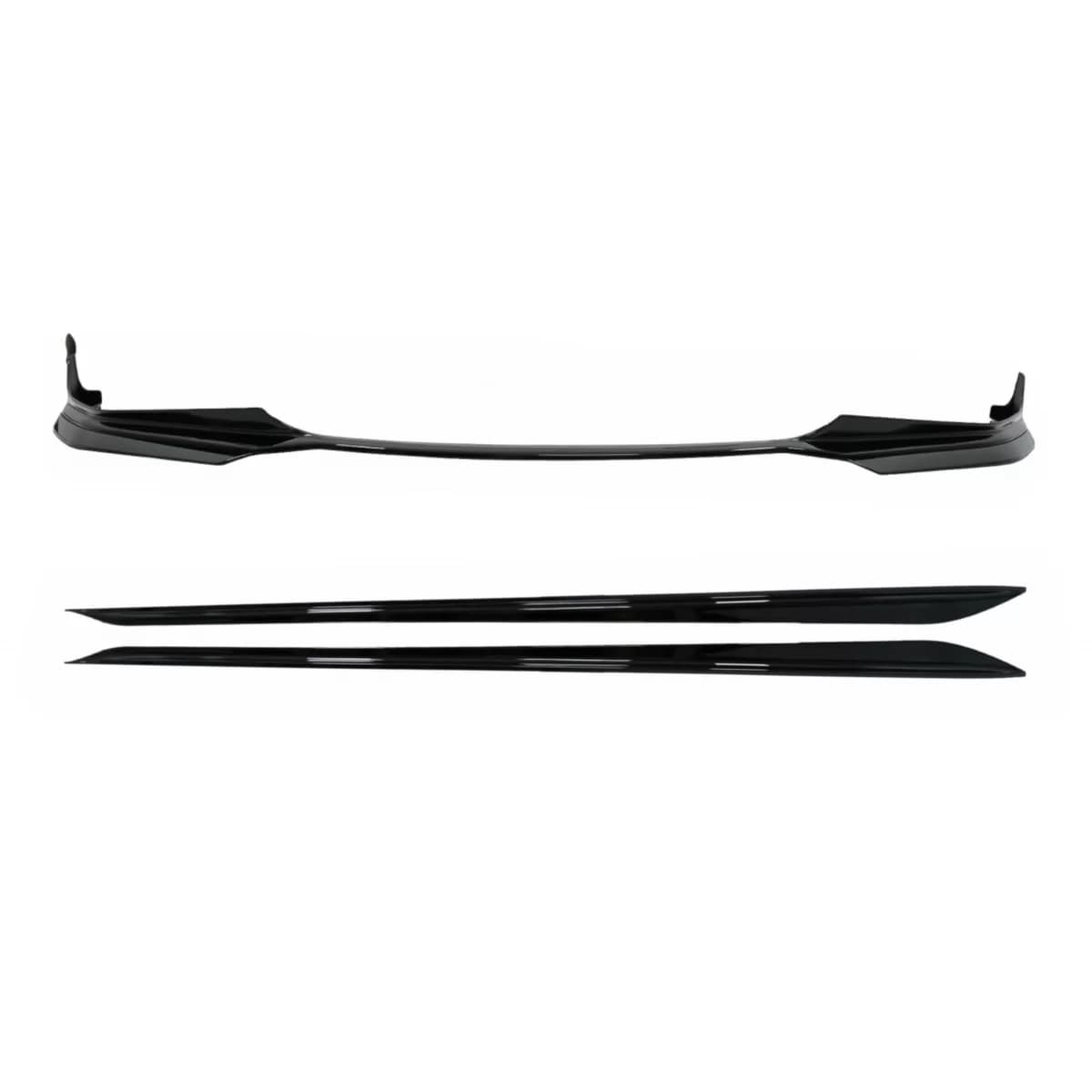 Front Bumper Spoiler Lip suitable for BMW 3 Series G20 Sedan G21 Touring (2018-up) with Side Skirts Extension M Sport Piano Black