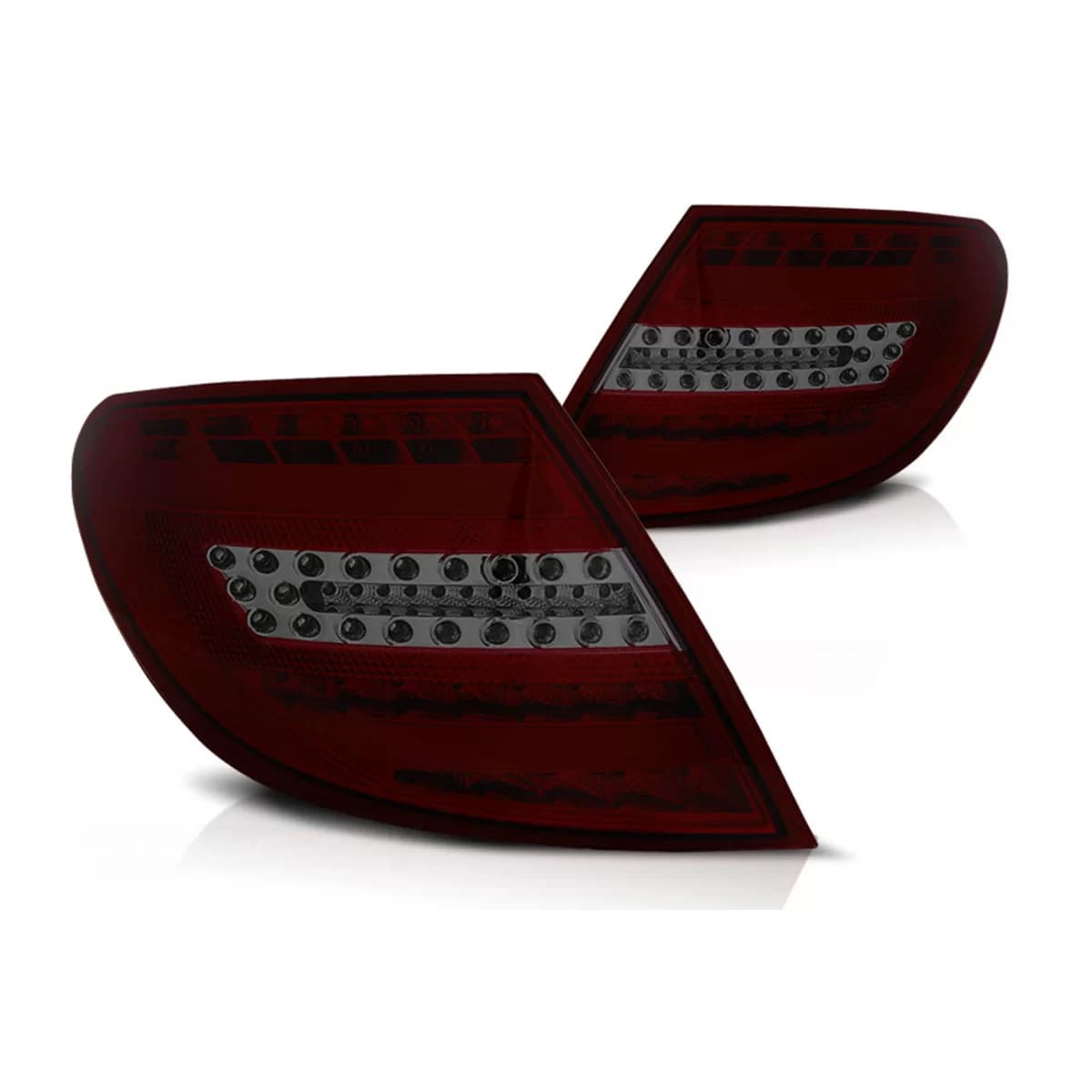 LED Taillights suitable for Mercedes C-Class W204 Sedan (2007-2010) Red Smoke