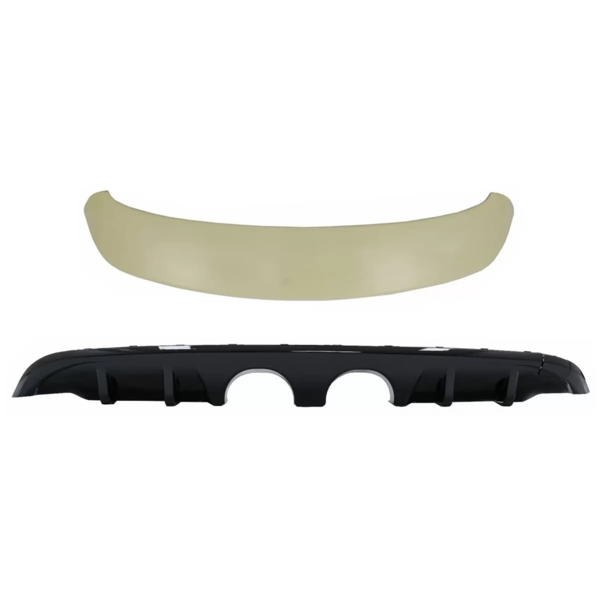 Rear Bumper Valance Diffuser with Roof Spoiler suitable for VW Golf 6 VI (2008-2012) R20 Look only for Standard Bumper