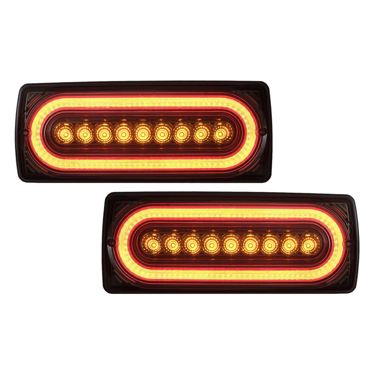 Full LED Taillights suitable for Mercedes G-Class W463 (1989-2017) with Dynamic Sequential Turning Signal Smoke