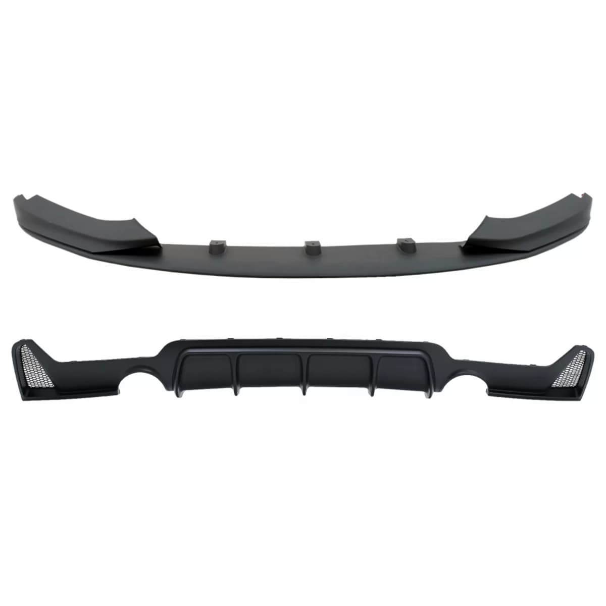 Rear Bumper Diffuser With Front Bumper Spoiler Lip suitable for BMW 4 Series F32 F33 F36 (2013-2019) Coupe Cabrio M Design Twin Single Outlet