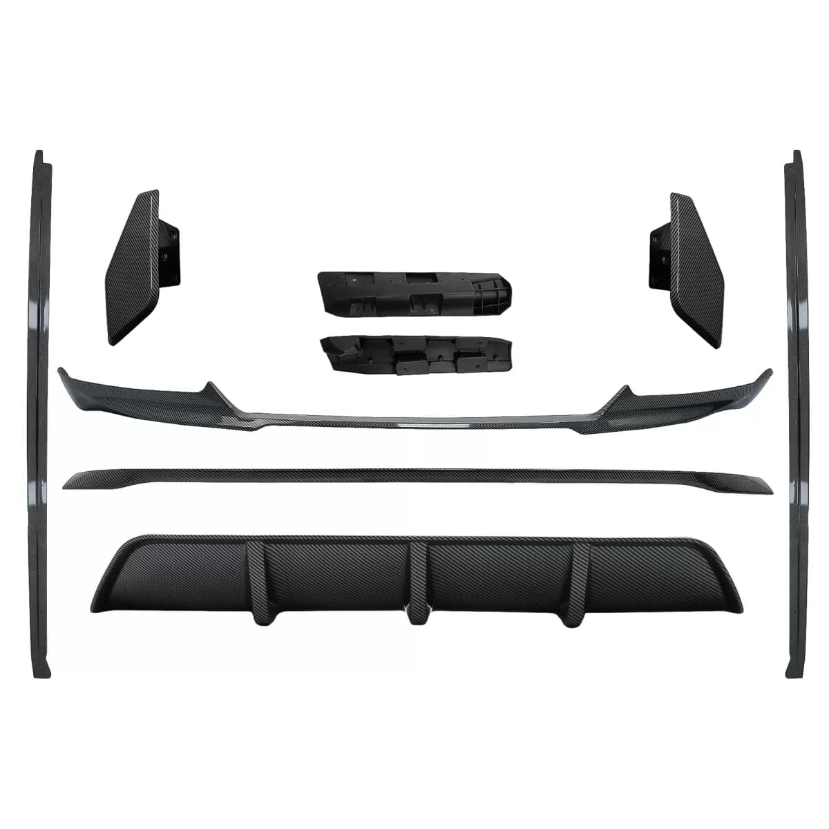 Aero Body Kit Front Bumper Lip and Air Diffuser suitable for BMW X6 F16 LCI (2015-2019) M Technik Sport Carbon Look