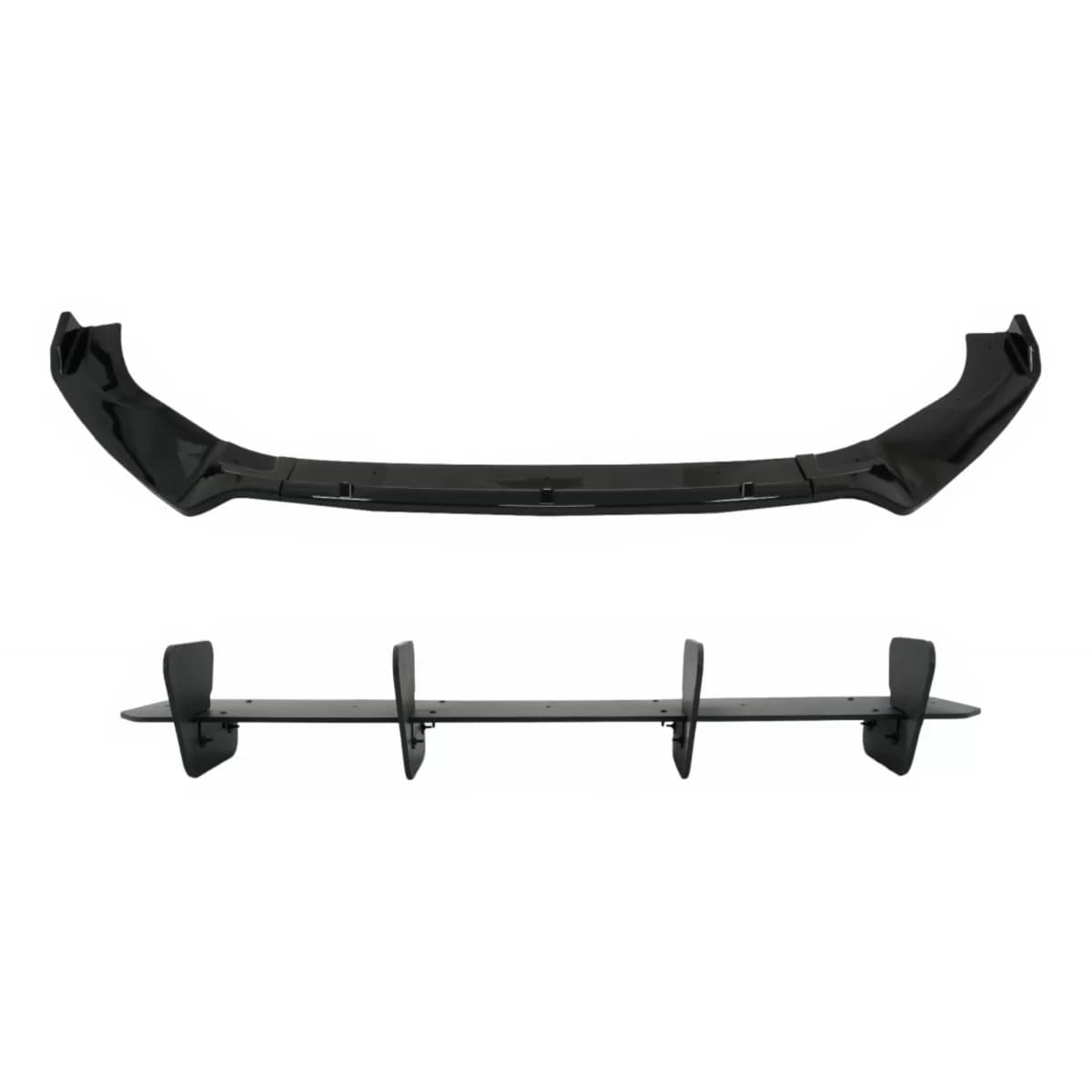 Front Bumper Lip Extension Spoiler with Rear Bumper Extension Splitter suitable for VW Golf 7.5 GTI (2017-2020) Black