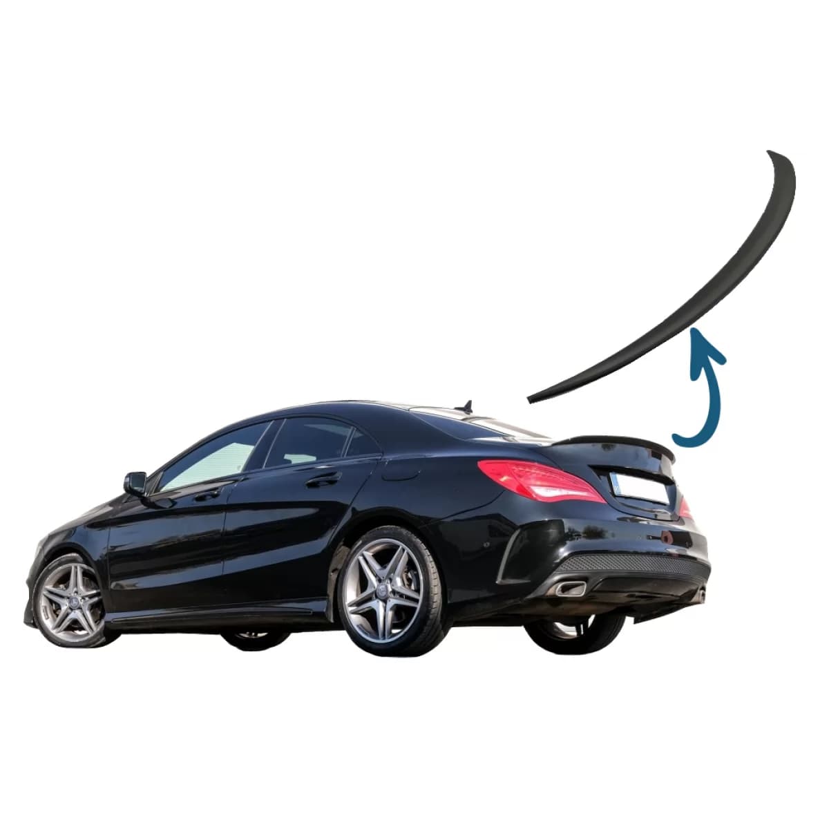 Trunk Boot Lid Spoiler suitable for Mercedes CLA C117 W117 (2013-2018) Matte Black