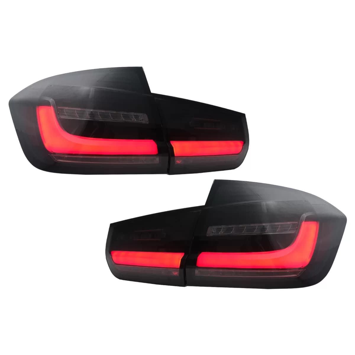 LED BAR Taillights suitable for BMW 3 Series F30 Pre LCI & LCI (2011-2019) Black Smoke with Dynamic Sequential Turning Light