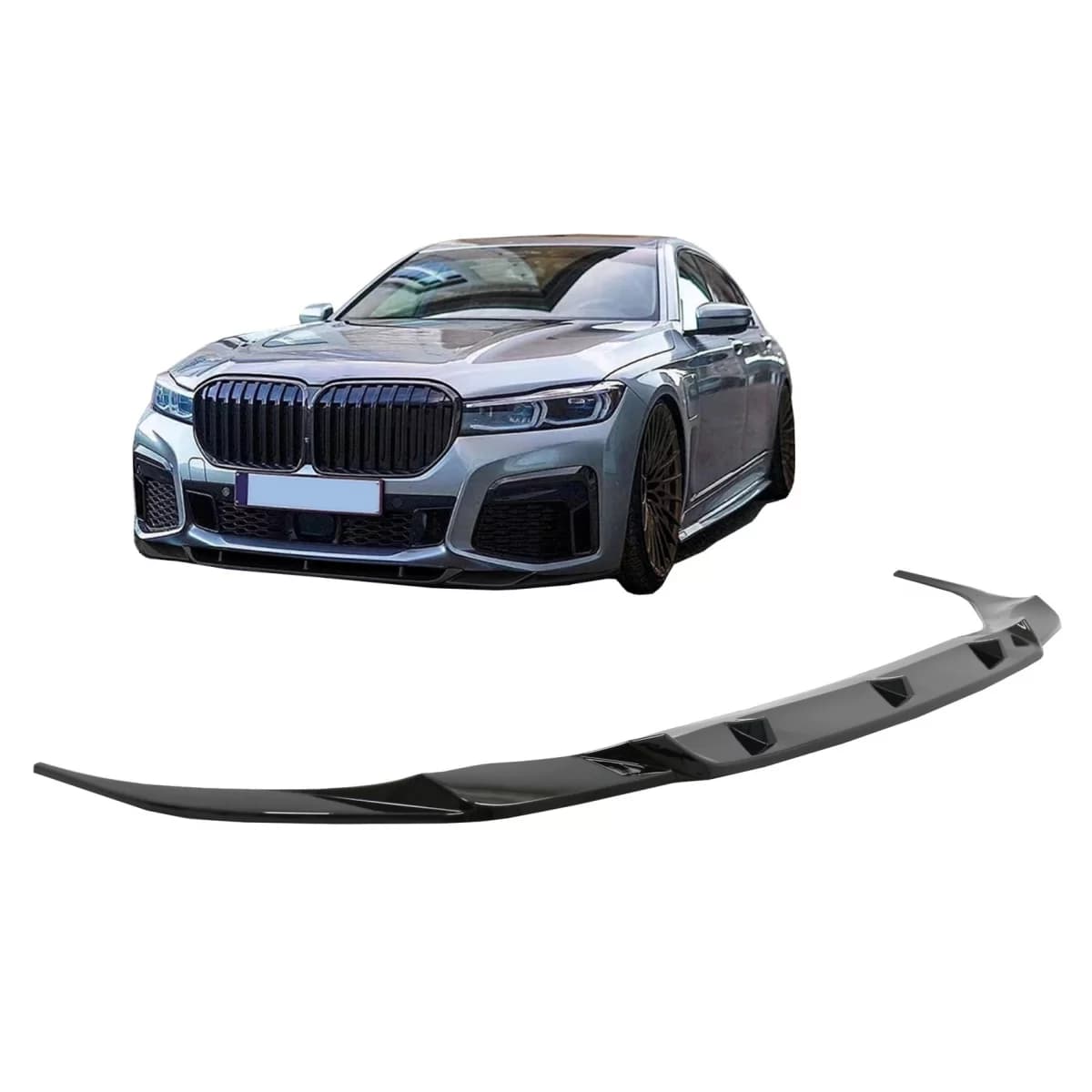Front Bumper Spoiler Lip suitable for BMW 7 Series G11 G12 LCI M Sport (02.2019-up) Piano Black