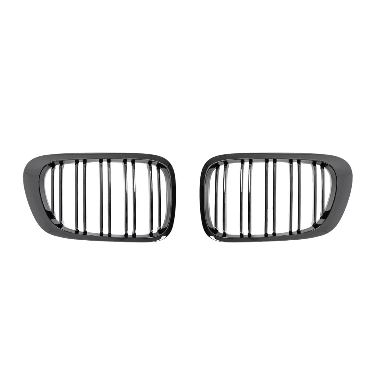 Central Kidney Grilles suitable for BMW 3 Series E46 Coupe Cabrio 2 Doors Non Facelift (1999-2002) Double Stripe M Design Piano Black