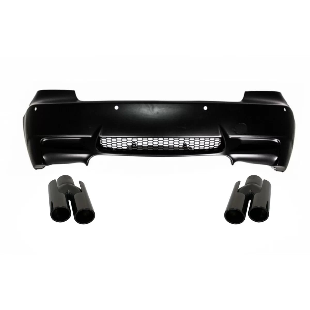 Rear Bumper suitable for BMW 3 Series E92 Coupe E93 Cabrio (2006-2010) with Exhaust Muffler Tips Piano Black M3 Design