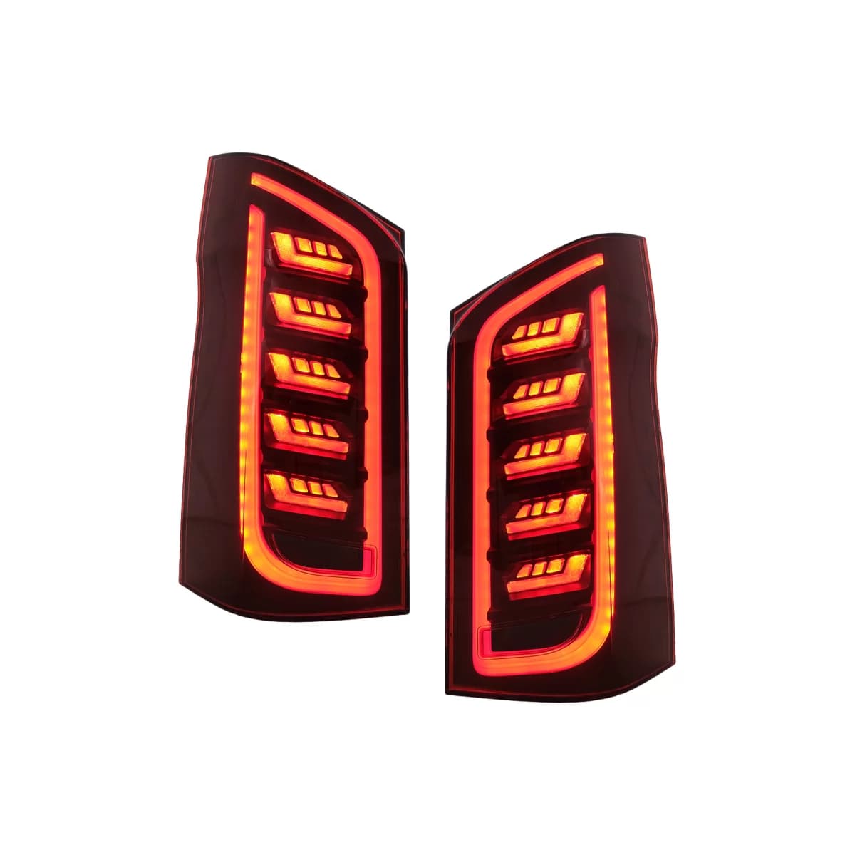 Full LED Taillights Smoke suitable for Mercedes V-Class W447 (2014-2019) Single Rear Door with Dynamic Sequential Turning Lights