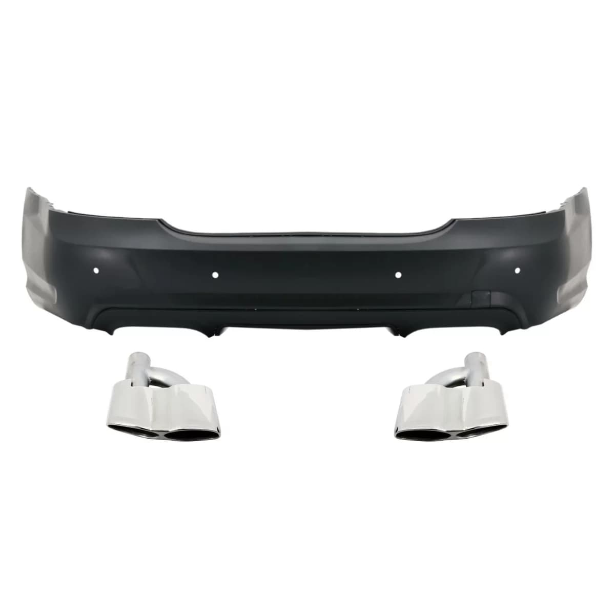 Rear Bumper with Exhaust Muffler Tips Chrome suitable for Mercedes S-Class W221 (2005-2013) S65 Design